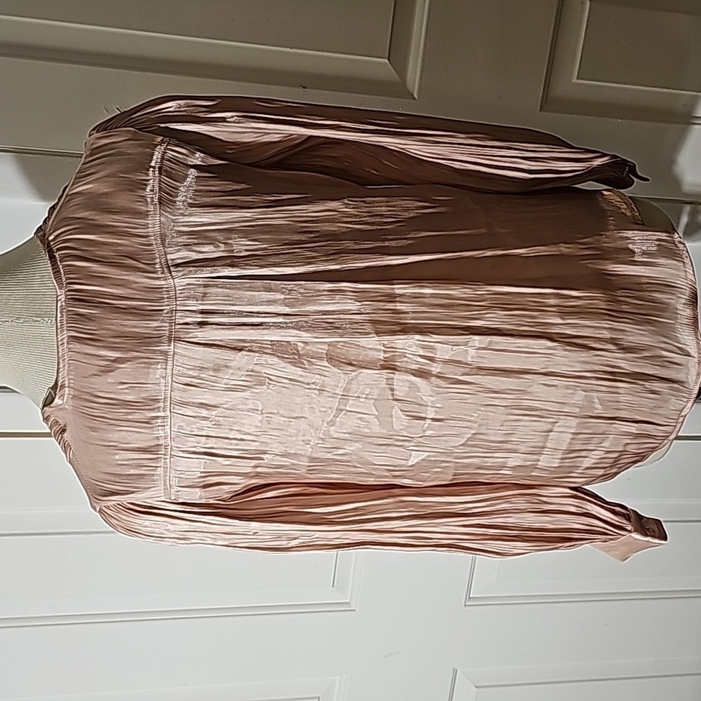 Elie Tahari NWT pink champagne color, size small button-down. Shinny fab… - Picture 6 of 12